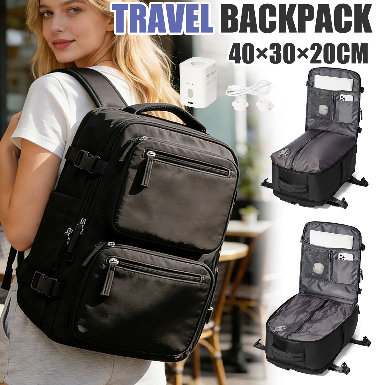 Drone Backpack - Damski plecak, plecak z pompką, bagaż
